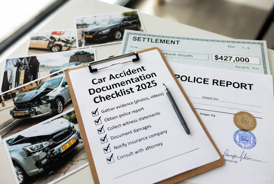 Car Accident Documentation Checklist 2025 – The 27-Item List That Turned My $38K Offer Into $427K